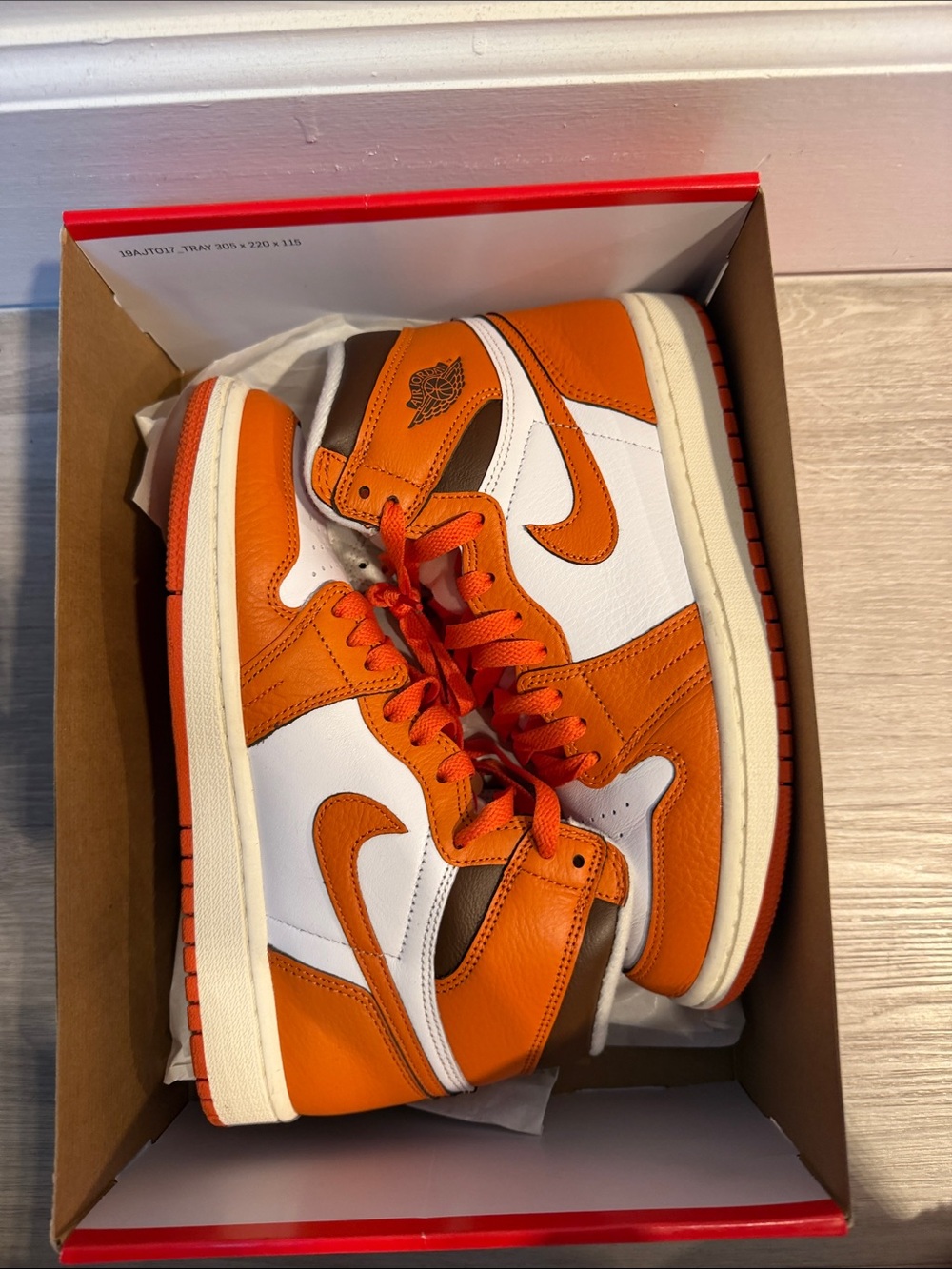 Jordan Men's High-Top Sneakers in Orange and White